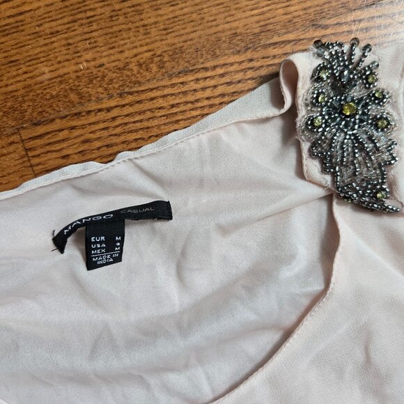 Light Pink Mango Dress with Beaded Shoulders - Picture 2 of 3